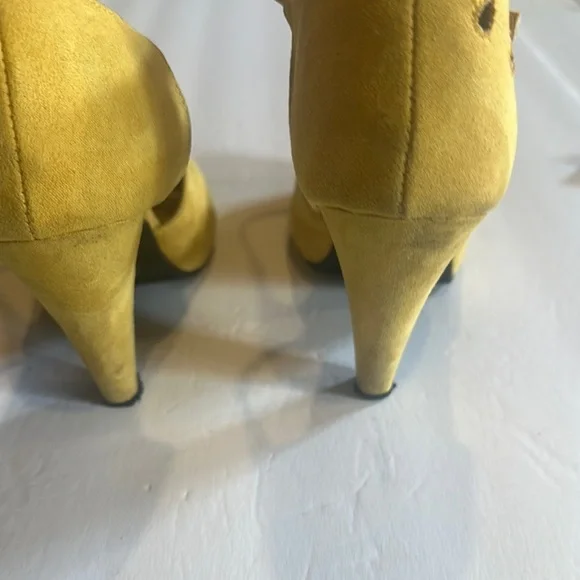 North Elegant Yellow Women's hells w cutout design retro style MCDD1-6 style - Picture 8 of 10